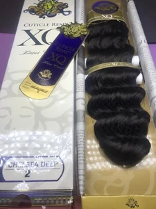XQ CUTICLE REMY YAKY 100% HUMAN HAIR WEAVE_CHELSEA_DEEP_WAVE_14"_#2 - Picture 1 of 4