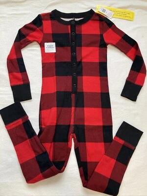 Nuevo con etiquetas Pijama de una pieza a cuadros rojo búfalo azul marino antiguo para jóvenes talla XS (5) niños Foto 1 de 4