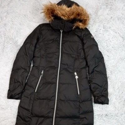 Jaqueta Calvin Klein Feminina XS Preta Parka Puffer Pato Aves Aquáticas Com Capuz - Imagem 1 de 4