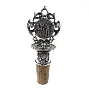 Blachian Antik Schmuck 925 Sterling Silver Bottle Stopper W/ Cork - 103.5mm - Picture 1 of 10