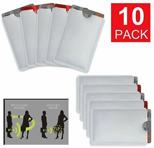 10-Pack Anti Theft Credit Card Protector RFID Blocking Safety Sleeve Shield