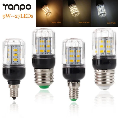 E27 E14 LED Corn Light Bulbs White Home Lamp 9W 27LEDs 5730 SMD 230V DC 12V 24V - Image 1 of 4