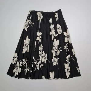 Max Mara Studio Womens Skirt Black 12 UK Floral Pleated A Line Midi - Picture 1 of 7