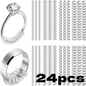 24 Stück durchsichtige unsichtbare Ringgrößenversteller für lose Ringe Spannringschutz - Bild 1 von 5