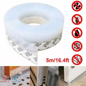 16Feet Silicone Seal Strip Door Weather Stripping Sealing Tape for Draft Stopper - Picture 1 of 12