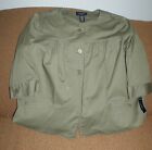 Maternity New Additions 3/4 Crop Jacket Green Cotton Size XL NEW Ladies 