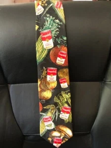Campbells 1994 Vintage Men's Neck Tie 3.5 x 58 Soup Cans On Black - Picture 1 of 4