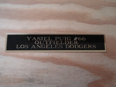 Yasiel Puig Dodgers Autograph Nameplate For A Signed Baseball Helmet Case 1.25X6 Cover