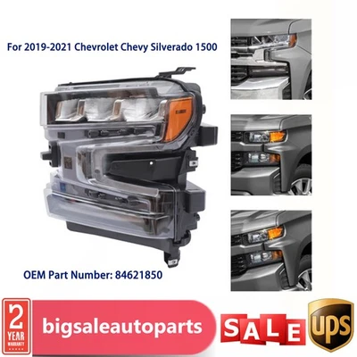For 2019 2020 2021 Chevrolet Silverado 1500 LED Headlight Driver LH OEM 84621850 - Image 1 of 4