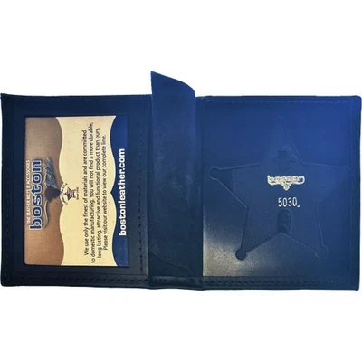 BOSTON кожаный книга стиль значок бумажник: 5 точек звезда вырез (150-S-5030) - Изображение 1 из 2