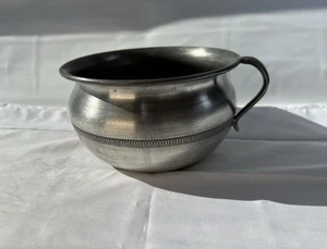 Ancien pot couvert en étain Poinçon Rose Couronne France Antique circa 1800 - Photo 1/14