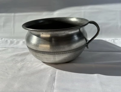 Ancien pot couvert en étain Poinçon Rose Couronne France Antique circa 1800 - Photo 1/4