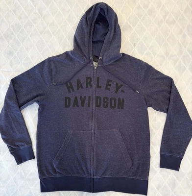 Harley Davidson Womens Long Sleeved Navy Blue Zip-Up Hoodie Size L New No Tags - Image 1 of 4