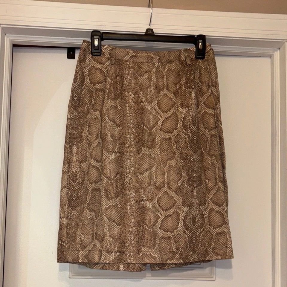 Vintage Stefanel Snake-Print 100% Cotton Mini Pencil Skirt - XS (IT44) - Image 1 of 4