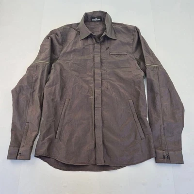 STONE ISLAND Overshirt Medium Purple Men's Shadow Project Shimmer Zip Off Arms - Image 1 of 4