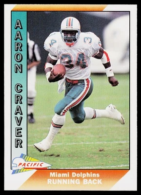 Aaron Craver, 1991 Pacific, #607, Miami Dolphins, RC - Image 1 of 2