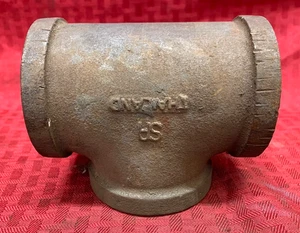 STEEL PIPE TEE SIZE: 2" X 2" X 2" LENGTH: 4-1/2" - Picture 1 of 7