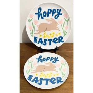 NWT: Room Essentials - Hoppy Easter, Melamine Dinner Plates, Set of 2, 10 inch - Picture 1 of 5