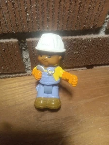 Fisher Price Little People Bendable Boy Dad Construction worker african american - Picture 1 of 2