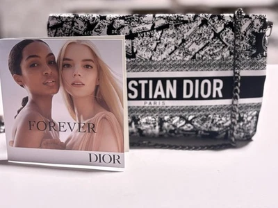 Christian Dior Foundation Black White Paris Map Print Cosmetic Bag Makeup Pouch - Image 1 of 4