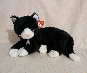 Vintage 2004 Ty Beanie Buddies Booties Cat Black White Stuffed Animal Plush 10” - Picture 1 of 15