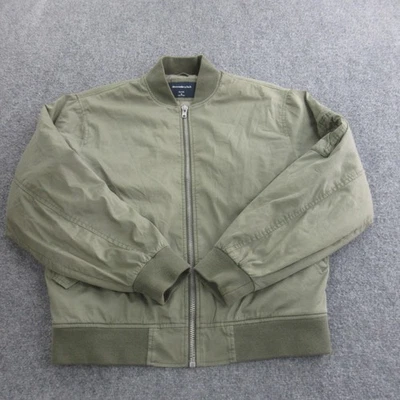 Chaqueta Abercrombie & Fitch Para Hombre Pequeña Verde Relajada Bombardero Cremallera Poliéster Foto 1 de 4