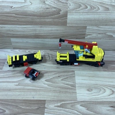 Lego® 9V RC TREN Ferrocarril 4552 Vagón Carro Grúa y Cama de Carga INCOMPLETO Foto 1 de 4