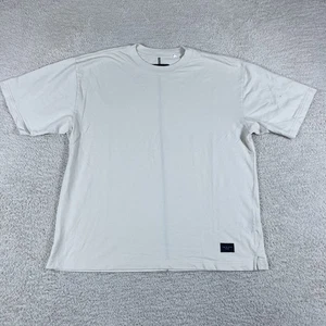 Rag & Bone T-Shirt Mens Large Beige Tee Designer Blank Essential Cotton BOXY NYC - Picture 1 of 8