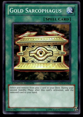 Yu-Gi-Oh TCG #DREV-ENSE2 Gold Sarcophagus Limited Edition Super Rare LP - Image 1 of 2