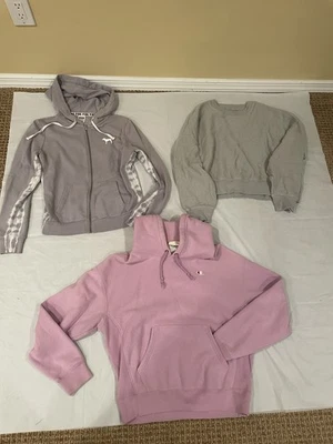 Lot 3 Women’s Sweatshirts Sz Small Victorias Secret PINK Hoodie, Aerie Champion - Image 1 of 4