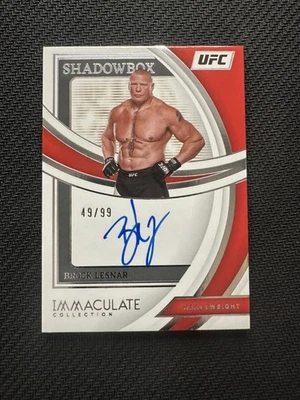 Brock Lesnar 2022 Panini Immaculate UFC WWE Shadowbox Autographed Auto /99 A320 - Image 1 of 3