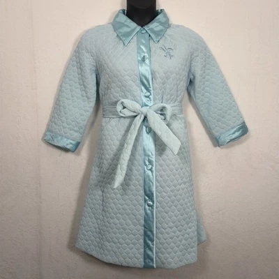 Gossard Artemis Blue Vintage 1960S House Coat Robe Satin Quilted Lingerie Chrty - Image 1 of 4