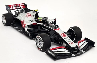 Minichamps 1/18 HAAS F1 Team VF-20 Mick Schumacher FP1 Abu Dhabi GP 2020 F1 Car - Image 1 of 4