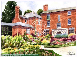 "TARJETA DE SALUDO IMPRESA ARTISTA ACUARELA BANTOCK JARDINES WOLVERHAMPTON 8""x 6"" - Imagen 1 de 1