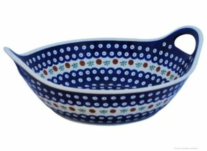 Original Bunzlauer Keramik Schale mit Henkel Ø33.4cm H=12.5 cm Dekor 41 Schüssel - Bild 1 von 2