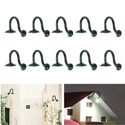 10pcs Model Railway H0 Scale 1:87 Hanging Lamps Outdoor Wall Lamps White LEDs - Image 1 of 4
