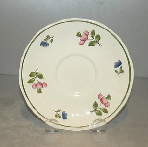 Platillo de té Lorena patrón rosa de Gien, Francia - Imagen 1 de 3
