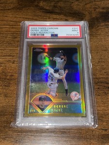 2003 Topps Chrome Derek Jeter Gold Refractor /449 PSA 9 Mint Yankees