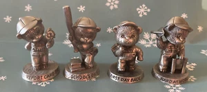 4 Avon Pewter ~ 2"  Little Boy Bears ~ 1983-84 - Picture 1 of 10