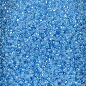 DB0076 11/0 Miyuki Light Blue Lined Crystal AB Delica Seed Beads, 5 Grams Tube - Picture 1 of 4