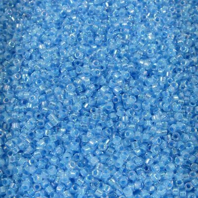DB0076 11/0 Miyuki Light Blue Lined Crystal AB Delica Seed Beads, 5 Grams Tube - Image 1 of 2