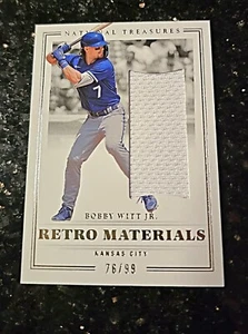 2023 Panini National Treasures Bobby Witt Jr. Used Jersey Retro Materials 76/99 - Picture 1 of 2
