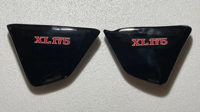 HONDA Vintage Enduro XL175 ROJO* EMBLEMA CUBIERTA LADO IZQUIERDO Y DERECHO NEGRO nuevo Foto 1 de 4