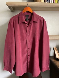 CLAIBORNE Long Sleeved Button Down Burgundy Dress Shirt Mens Size XL - Picture 1 of 3