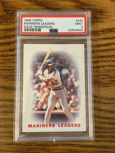 PSA 9 1986 Topps Mariners Leaders Dave Henderson #546 - Picture 1 of 2