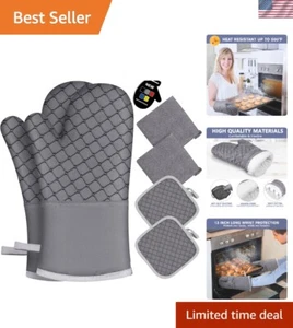 6-Piece Oven Mitts Set - Heat-Resistant 500°F, Non-Slip Silicone for Baking - Picture 1 of 8