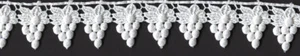 1&1/2" WHITE VENICE VENISE LACE GRAPE FABRIC BRIDAL TRIM 9 YARDS - Picture 1 of 1