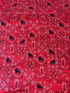Red Cowboy Western boots Bandana Hard to Find 100% cotton fabric fat quarter new - Picture 1 of 5