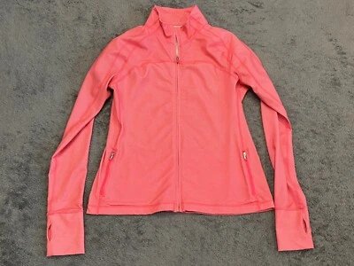 GAPBody Athletic Track Full Zip Jacket Womens Large Pink Coral Athleisure Stripe - Image 1 of 4