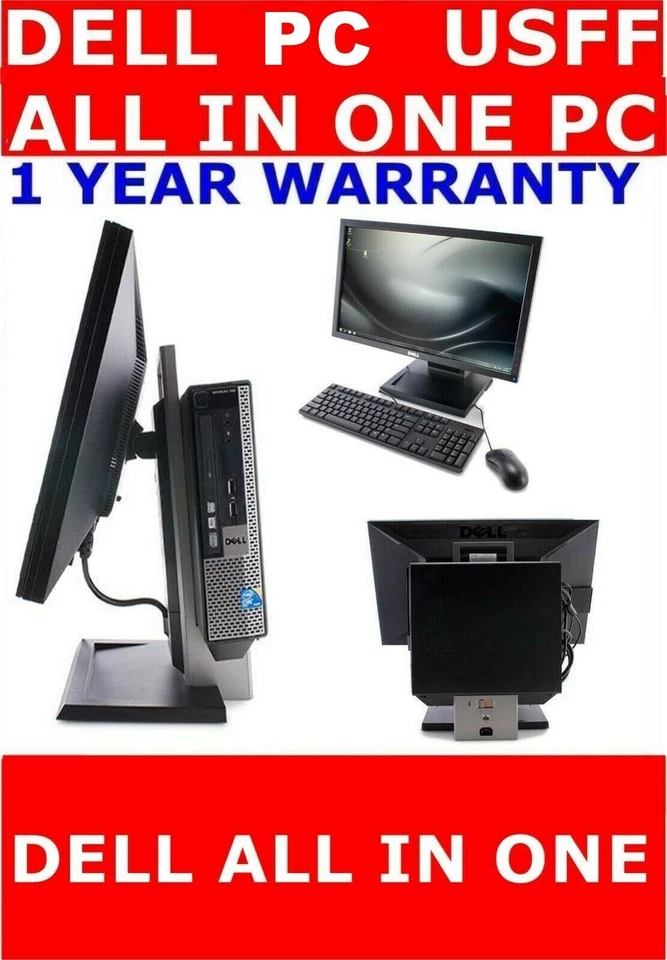 DELL i5 USFF ALL IN ONE COMPUTER PC DELL 22" WIDESCREEN TFT 240GB SSD 8GB RAM - Image 1 of 1